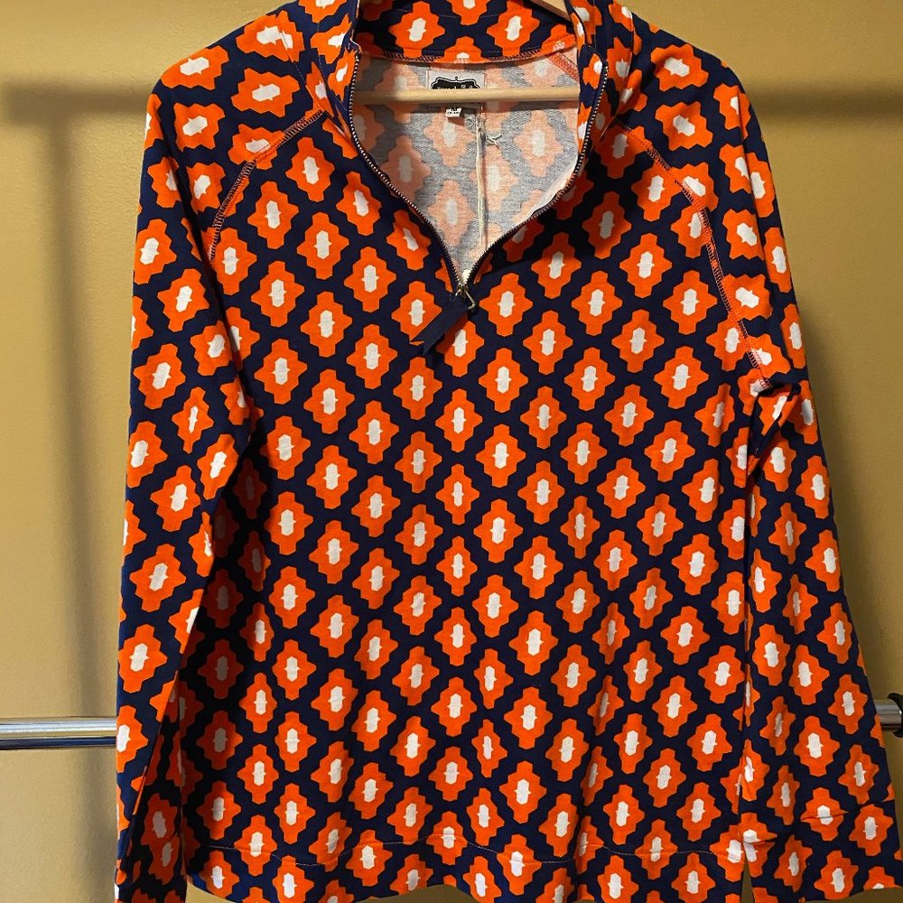 Mud Pie Orange/Navy Pullover